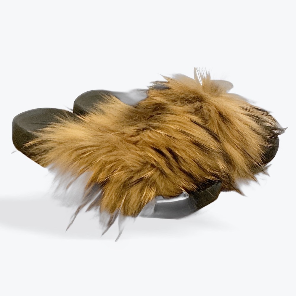 JoFur &‎ Minks Women's Brown Fox Fur Slides Size 40